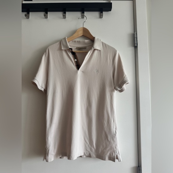 Burberry Men’s Beige Cotton Polo Shirt - Picture 1 of 7